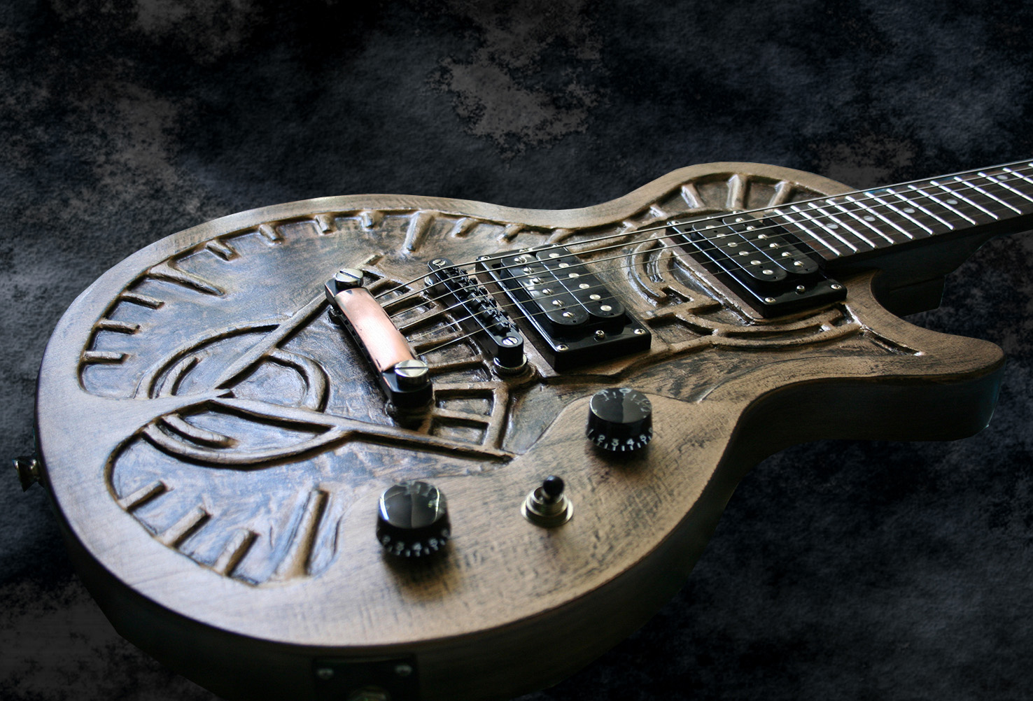 Steam-Punk Themed Custom Carved Epiphone Special II Guitar